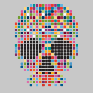 Multi coloured skull