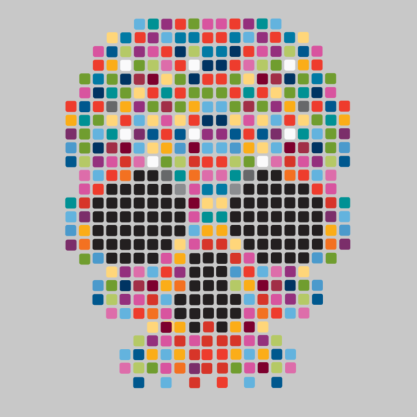 Multi coloured skull